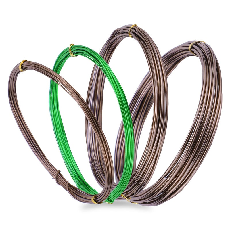 ZELARMAN Wire Bonsai Tree, 4 Rolls Total 64Ft Aluminum Bonsai Training Wire Set for Indoor 1.0MM, 1.5MM, 2.0MM - Image 1